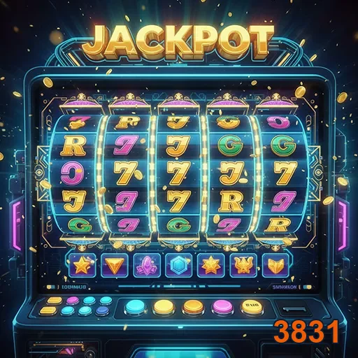 Imagem de uma máquina caça-níqueis, representando jogos de casino no site 3831.